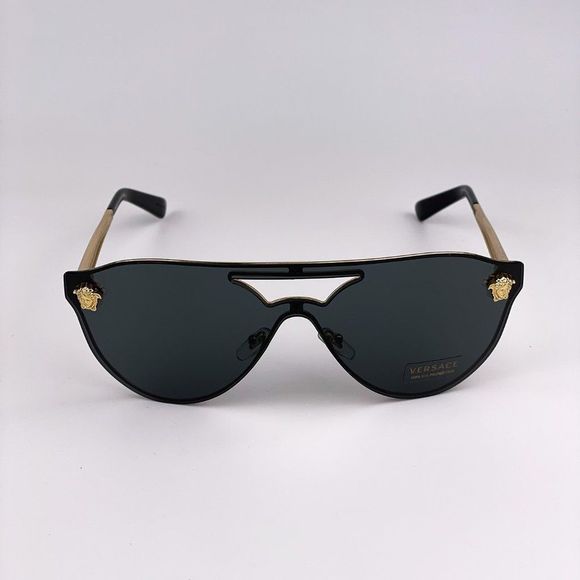 Versace Accessories - 🔥 Versace Sunglasses VE2161 100287 Shield Gold Black Gray Unisex